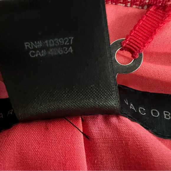 Marc Jacobs Red Tweed Cropped Belted Jacket Sz S - Picture 8 of 12